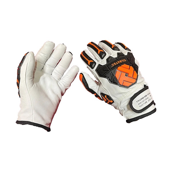 Tilsatec Glove, Hi Viz, Cut Resist, Leather, 2XL, PR - TTP230KG-11