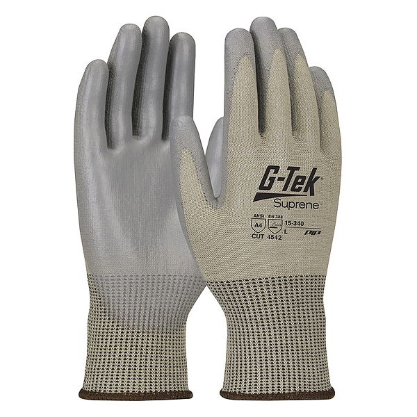 Pip Cut-Resistant Glove, Cut Level A4 , Dipped , Polyurethane , Smooth , XL 12 PK - 15-340/XL