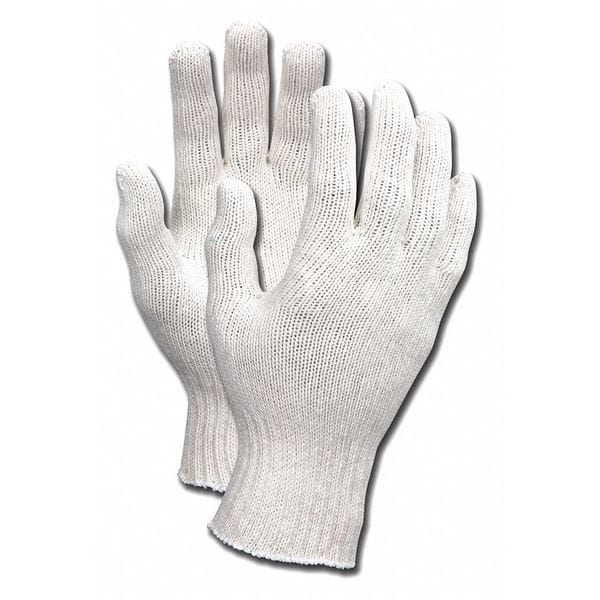 Mcr Safety Knit Gloves, Cotton Polyester Blend, None Uncoated, White, 12 PK - 9501LM