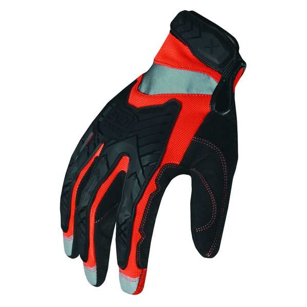 Ironclad Performance Wear EXO Hi-Vis Mechanics Gloves, Embossed Synthetic Leather, Foam Padding, Duraclad Palm, L - EXO2-HZIO-04-L