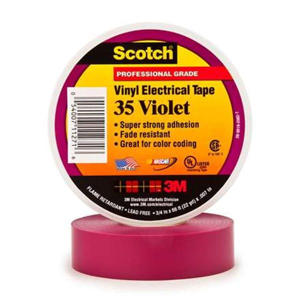 Cinta eléctrica violeta de 0.75 pulgadas x 66 pies - Paquete de 10, 10PK - T96403510PKV