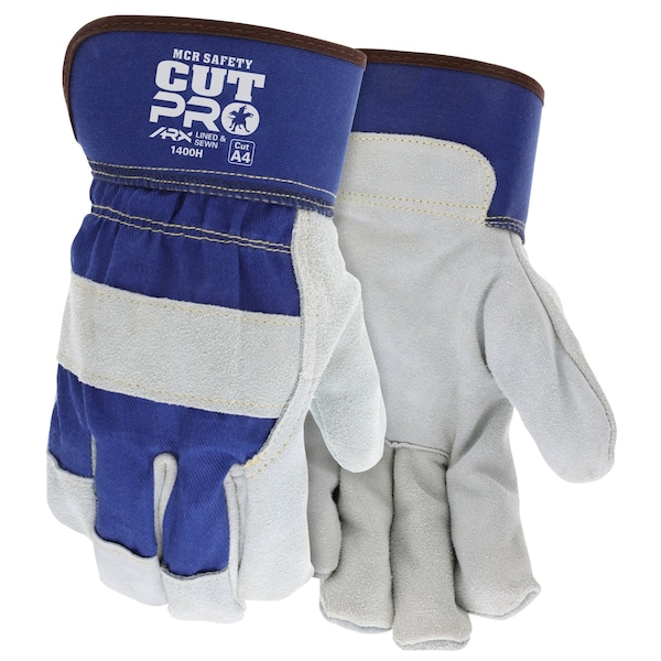 Mcr Safety Gloves, Prem Shldr Lthr Palm Aramid Lined, Medium, 12PK - 1400HM