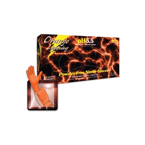Atlantic Safety Products NITRILE ORANGE LIGHTNING XXL 100/BX - LGOR-XXL