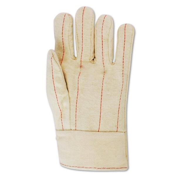 Magid Textile Gloves, Cotton, Band Top Cuff Natural, Men's (Fits Large), 12 PK - 97BT