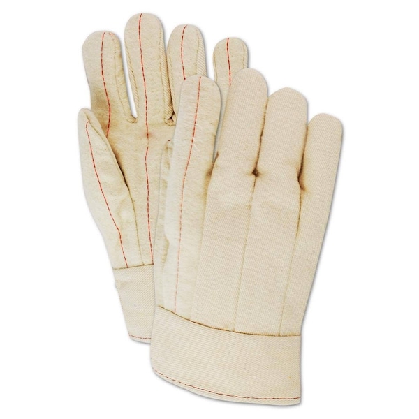 Magid Textile Gloves, Cotton, Band Top Cuff Natural, Men's (Fits Large), 12 PK - 97BT