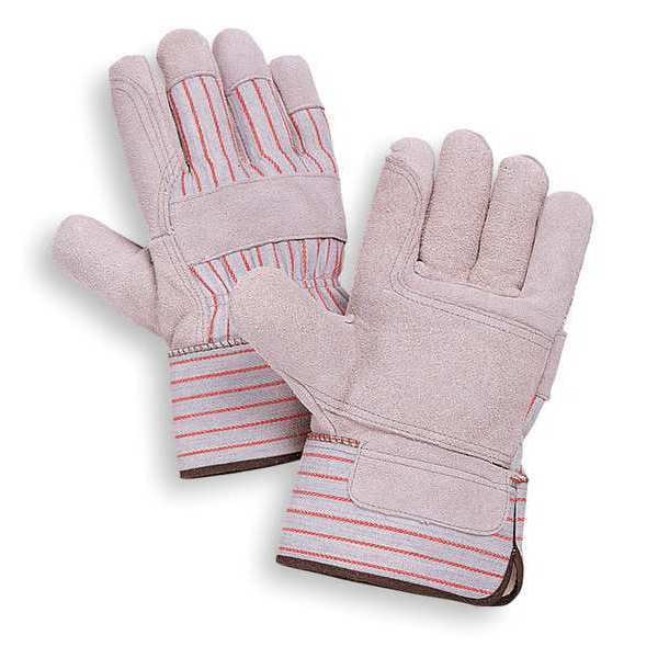Condor Leather Gloves, Cowhide, Safety Cuff, Wing Thumb, Full Finger, Gray, L, 1 PR - 4YV44