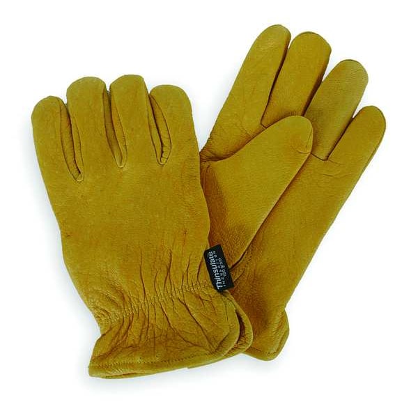 Condor Cold Protection Gloves, Grain Deerskin Leather Palm, Thinsulate Lining, Golden Yellow, XL ( 10 ) - 4TJW9