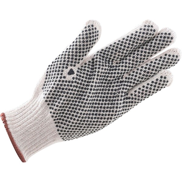 Global Industrial PVC Dot Knit Gloves, Single-Sided, Black, Large, 1-Dozen - 708352L