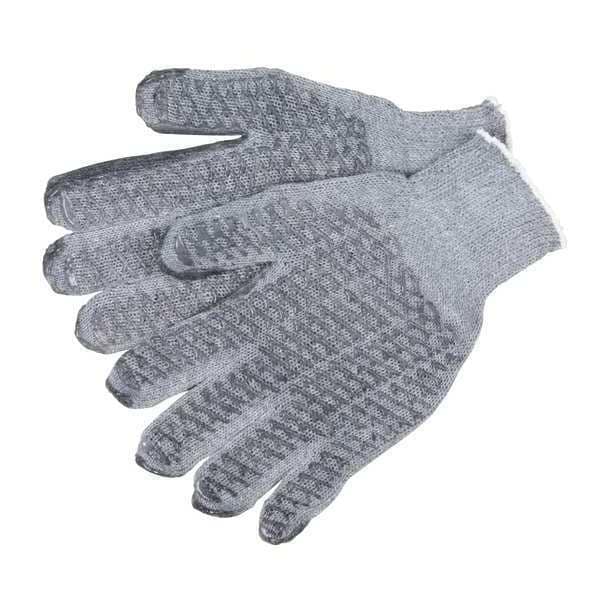 Mcr Safety Knit Gloves, Cotton Polyester Blend, Fish Net Palm, Gray, 12 PK - 9676XLM