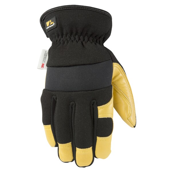 Wells Lamont Wells Lamont Men's Saddletan Grain Winter Work Gloves Black/Yellow XL 1 pair - 3223XL