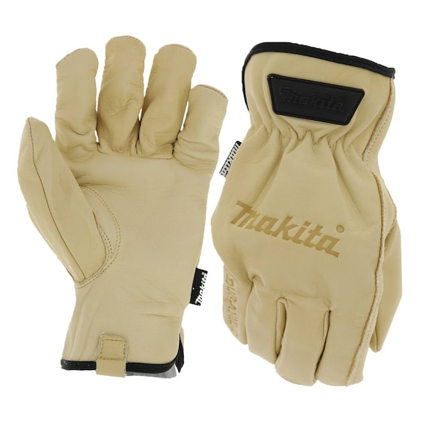 Makita Genuine Leather Cow Driver Gloves, M - T-04189