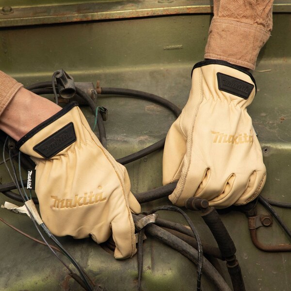 Makita Genuine Leather Cow Driver Gloves, M - T-04189