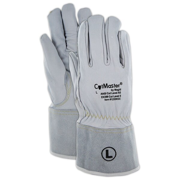 Magid CutMaster 1255KGC Lined Full Leather Glove with 35 Lined Cuff  Cut Level A5 - 1255KGCXXXXL