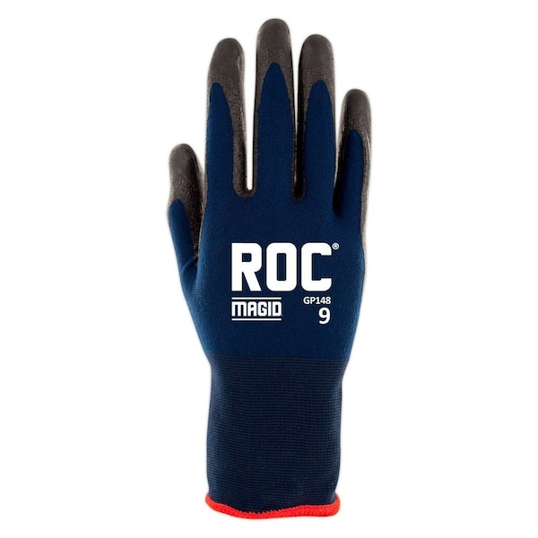 Magid Coated Gloves, 4 Abrasion Level, Blue, 10 12 PK - GP14810