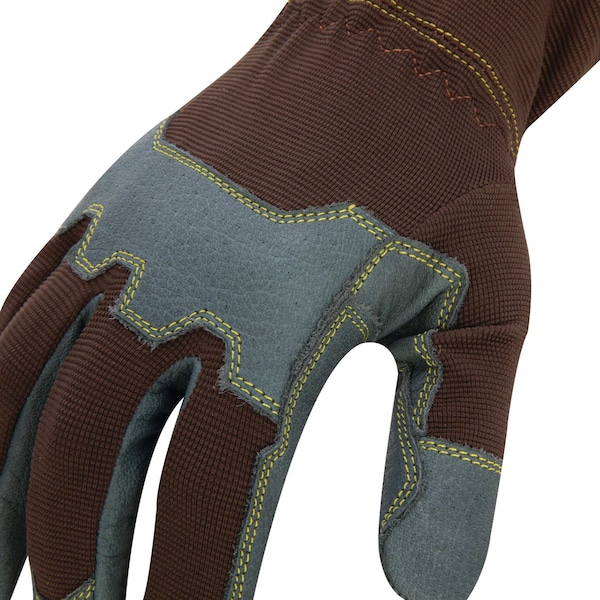 Estwing Reinforced Knuckle Leather Palm Work Glove with Elastic Sewn Extended Cuff, Large - EWLP1010
