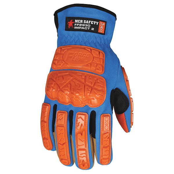 Mcr Safety FF2930 Mechanics Gloves, Synthetic Leather with Polyurethane Grip Palm, SpandexÂ® Back, M - FF2930M