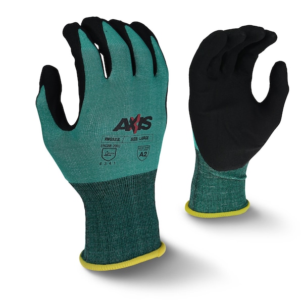 Radians Cut Resistant Coated Gloves, Cut Level A2 , Foam Nitrile , 2XL - RWG533XXL