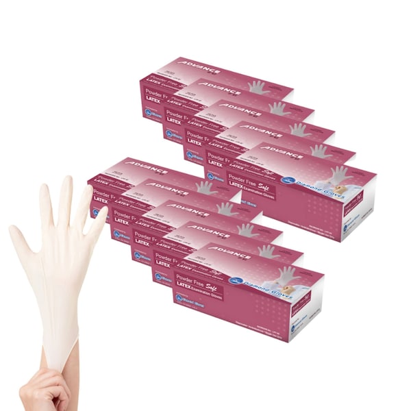 Diamond Glove Disposable Gloves, 6 mil Palm, Latex, Powder-Free, XL, 1000 PK, White - LPF-62XL