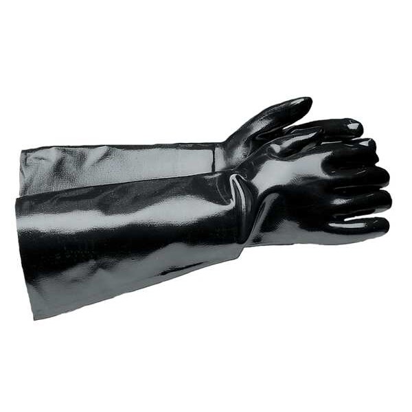 Showa 6797 Chemical Resistant Gloves, PVC, 18 in L, 96.85 mil, Black, L, 1 PR - 6797