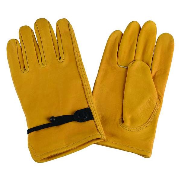 Condor Leather Drivers Gloves, Cowhide, Cinch, Keystone Thumb, Gunn Cut, Yellow, XL 1 PR - 4TJY7