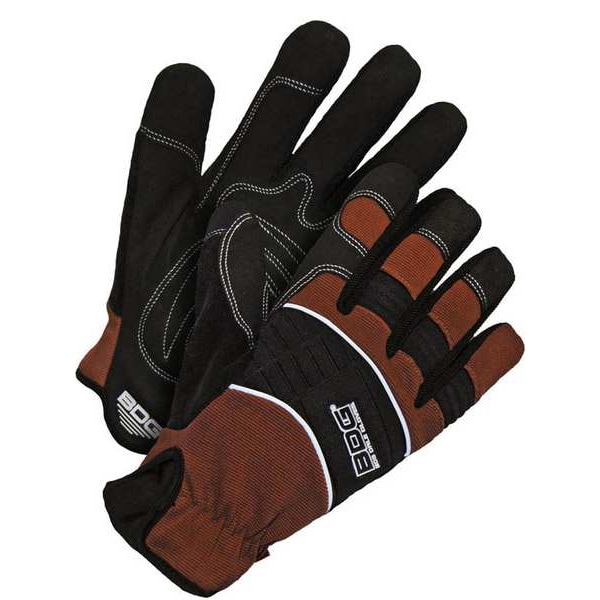 Bdg X-Site Mechanics Gloves, Synthetic Leather Palm, SpandexÂ® Back, XL, Black/ Brown - 20-1-10009-XL