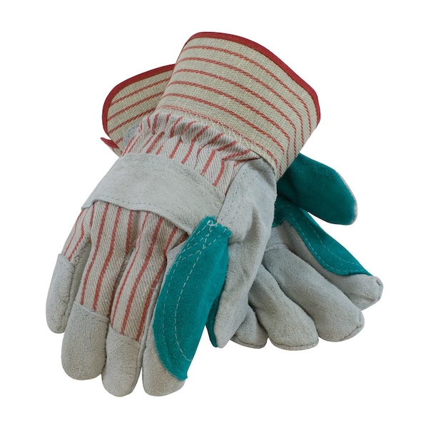 Pip Leather Palm Gloves, Safety, Wing Thumb, Gunn Cut, Gray, L, 12 PK - 85-7512J