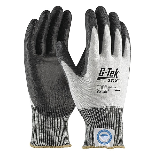 Pip Cut-Resistant Glove, Cut Level A2 , Dipped , Polyurethane , Smooth , 2XL 12 PK - 19-D324/XXL
