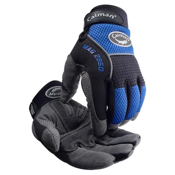 Caiman 2950-Caiman Synthetic Leather Palm, XL, Blue - 607-2950-XL