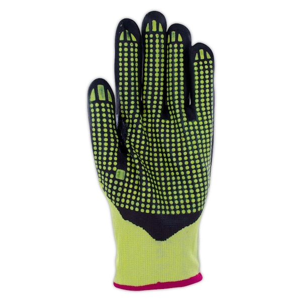 Magid Cut-Resistant Coated Gloves, Foam Nitrile, 4 Abrasion Level, Hi-Viz Yellow, , 12 1 PR - GPD46912