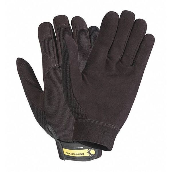 Wells Lamont Mechanics Gloves, Synthetic Leather Palm, XL, Black - 7701XL