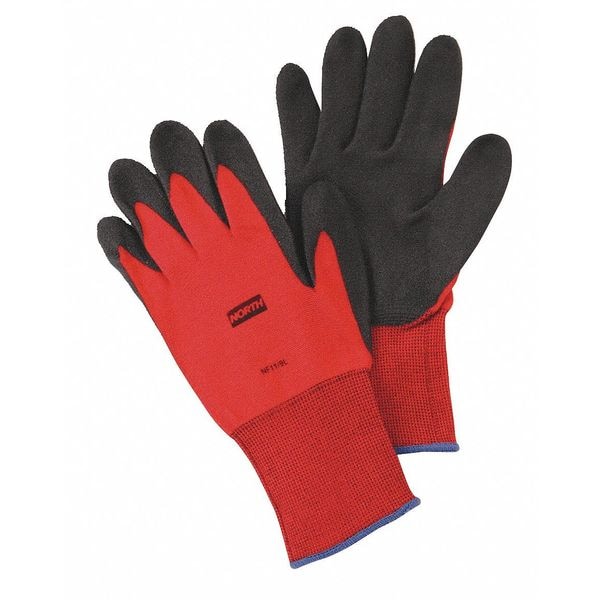 Honeywell North Foam Nitrile Coated Gloves, NorthFlex Red, Palm Coverage, Abrasion Level 4, Red/Gray, M, 1 Pair - NF11/8M