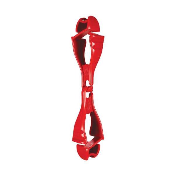 Ergodyne Glove Clip Holder, Dual Clips, Squids 3400 Series, Holds Gloves & Gear, Red - 3400