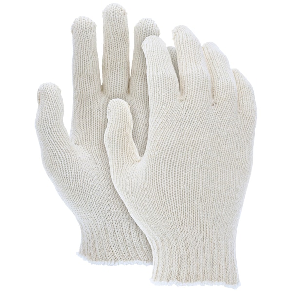 Mcr Safety Gloves, Light Weight 100% Cotton-Nat, L, 12PK - 9638LM