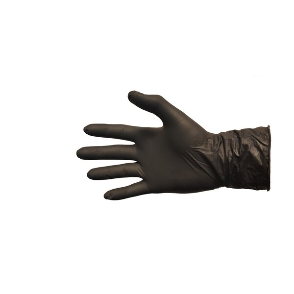 Mtr Bolt, Disposable Gloves, 5 mil Palm, Nitrile, Powder-Free, L, 1000 PK, Black - MTR-73004