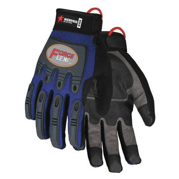 Mcr Safety Coated Gloves, M, Blue/Blk/Gray, Unlined, PR - B100M