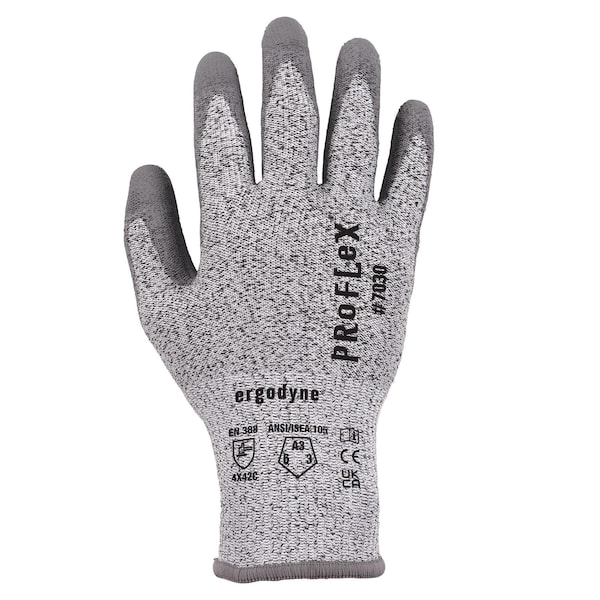 Ergodyne ANSI A3 PU Coated CR Gloves, Gray, Size XL - 7030