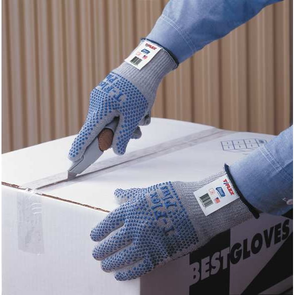 Showa Cut-Resistant Coated Gloves, Cut Level A3 , Dotted , PVC , Dotted , L - 8113C-09