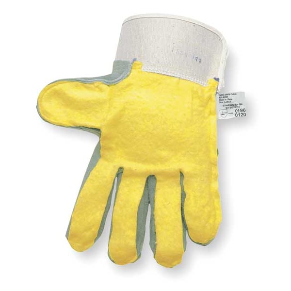 Mcr Safety Leather Gloves, Cowhide, Safety Cuff, Wing Thumb, Gray, L, 1 PR - 1702L