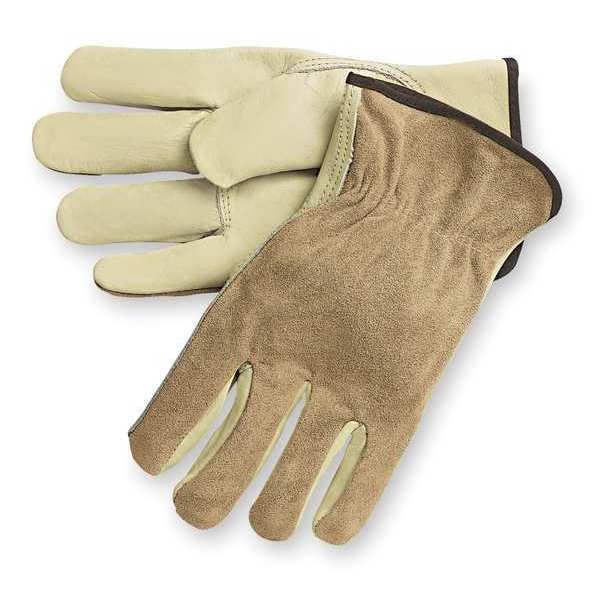 Condor Leather Drivers Gloves, Cowhide, Shirred Slip-On, Keystone Thumb, Gunn Cut, Beige, XL 1 PR - 2ELH3
