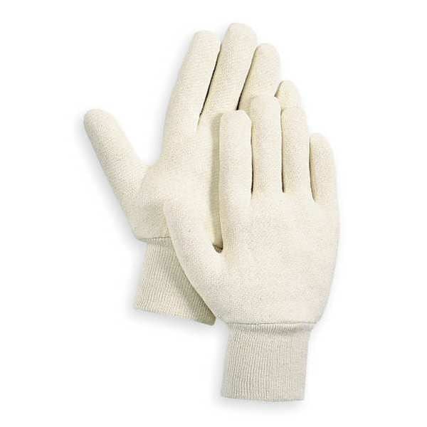 Condor Jersey Gloves, Task & Chore, Cotton, Knit General Purpose, Uncoated, White, Size Large, 1 Pair - 2AM49