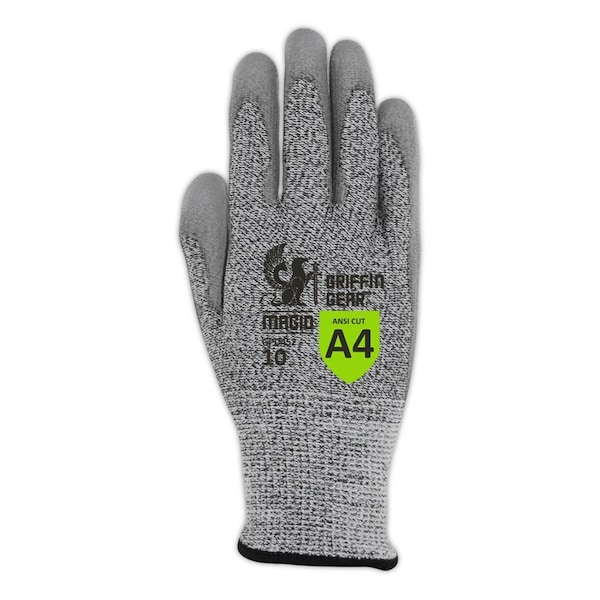 Magid Cut-Resistant Coated Gloves, Polyurethane, Polyurethane, 5 Abrasion Level, Salt & Pepper, 1 PR - GPD452-10
