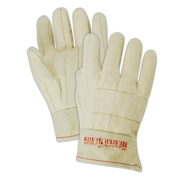 Magid Textile Gloves, Cotton, Band Top Cuff Natural, XL, 12 PK - 398JKBT