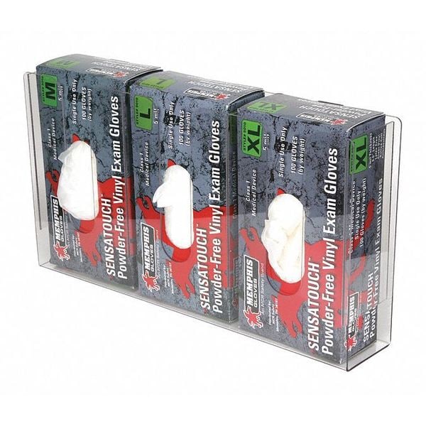 Mcr Safety Glove Dispenser, Acrylic, Holds (3) Boxes , Clear - 300