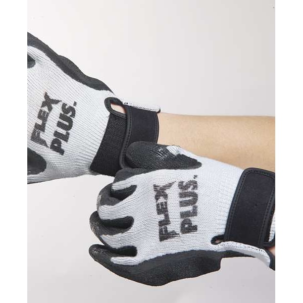 Mcr Safety Coated Gloves, Latex, Textured, Palm, Not Tested Abrasion Level, Gray, S (7) 1 PR - 9688VS
