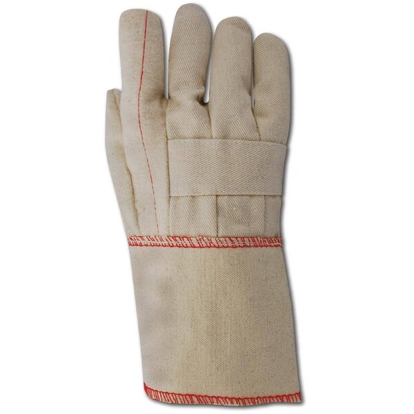 Magid Textile Gloves, Cotton, Gauntlet Cuff Natural, Men's (Fits Large), 12 PK - 97KGT