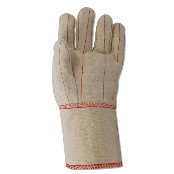 Magid Textile Gloves, Cotton, Gauntlet Cuff Natural, Men's (Fits Large), 12 PK - 97KGT