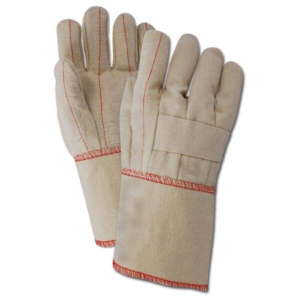 Magid Textile Gloves, Cotton, Gauntlet Cuff Natural, Men's (Fits Large), 12 PK - 97KGT