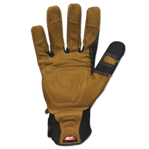 Ironclad Performance Wear Leather Palm Gloves, Wing Thumb, Black/Tan, L, 1 PR - RWG04L