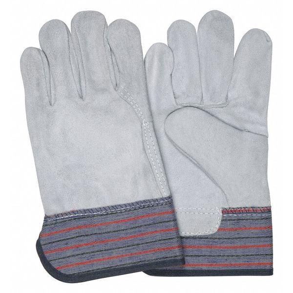 Mcr Safety Leather Palm Gloves, Safety Cuff Cuff, Wing Thumb, L, 12 PK - 1317
