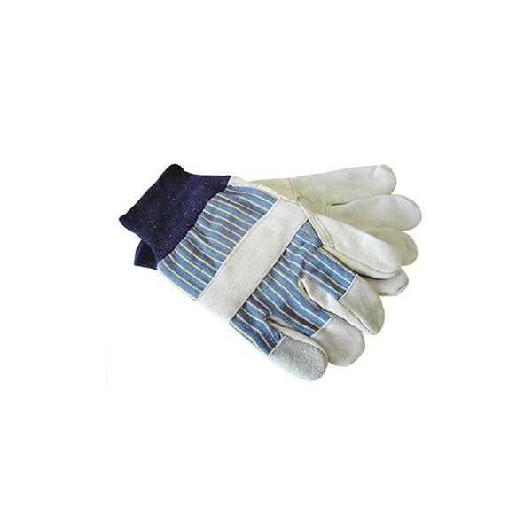 The Brush Man Shoulder Split Leather Gloves, Canvas Back, Knit Wrist, Large, 12PK - GLOVE-7140